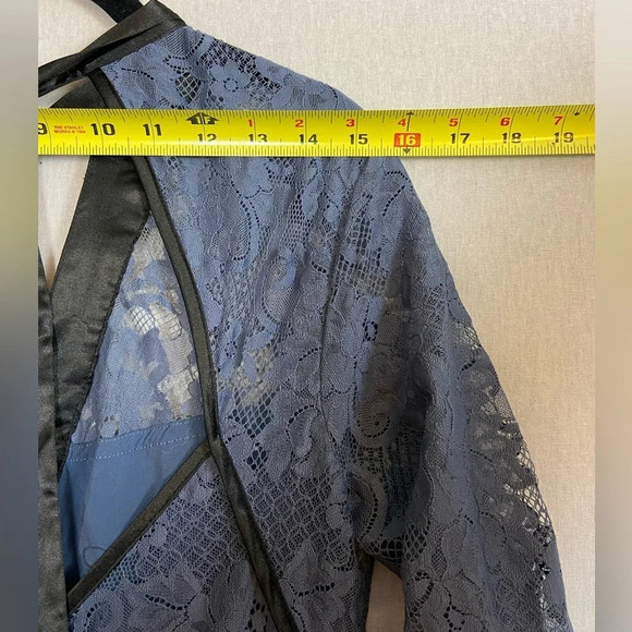 Free People Gilded Blue Lace Dress Ribbon tie  Size S - Picture 14 of 17